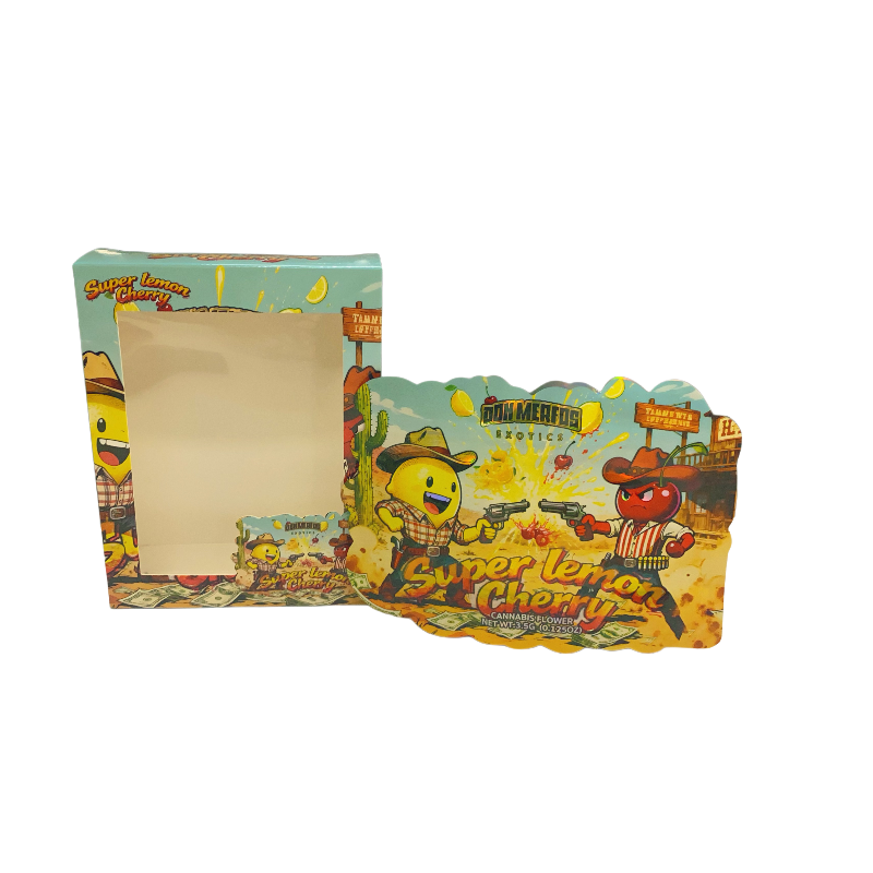 25 Pack 3.5g Shaped Bags & Window Boxes Set - Don Merfos Super Lemon Cherry