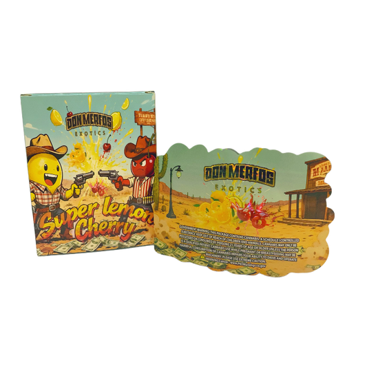 25 Pack 3.5g Shaped Bags & Window Boxes Set - Don Merfos Super Lemon Cherry