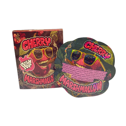 25 Pack 3.5g Shaped Bags & Window Boxes Set - Push Pop Cherry Marshmallow