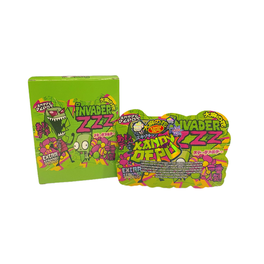 25 Pack 3.5g Shaped Bags & Window Boxes Set - Kandy Depo Invader ZZZ