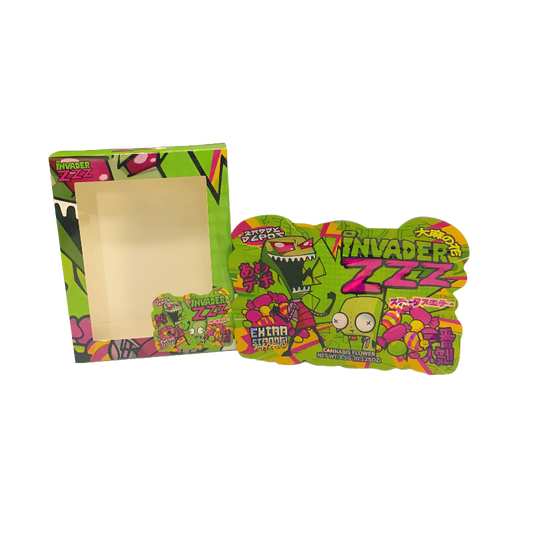 25 Pack 3.5g Shaped Bags & Window Boxes Set - Kandy Depo Invader ZZZ