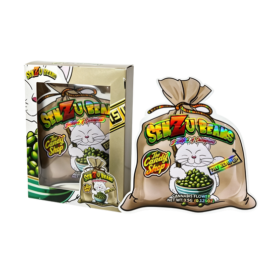 25 Pack 3.5g Shaped Bags & Window Boxes Set - The Candy Shop Senzu Beans
