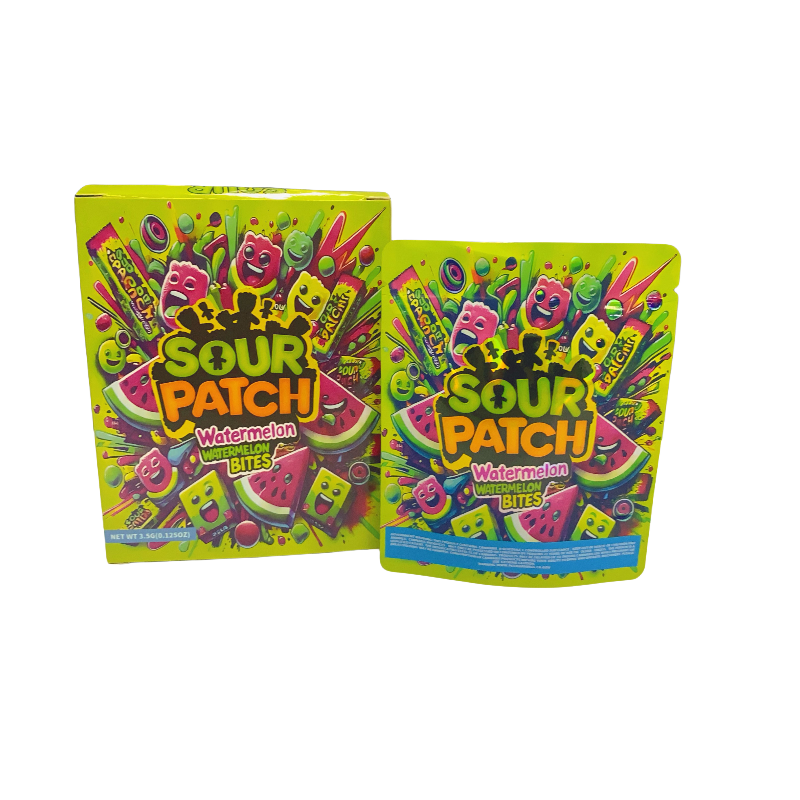 25 Pack 3.5g Shaped Bags & Window Boxes Set - Sour Patch Watermelon Bites
