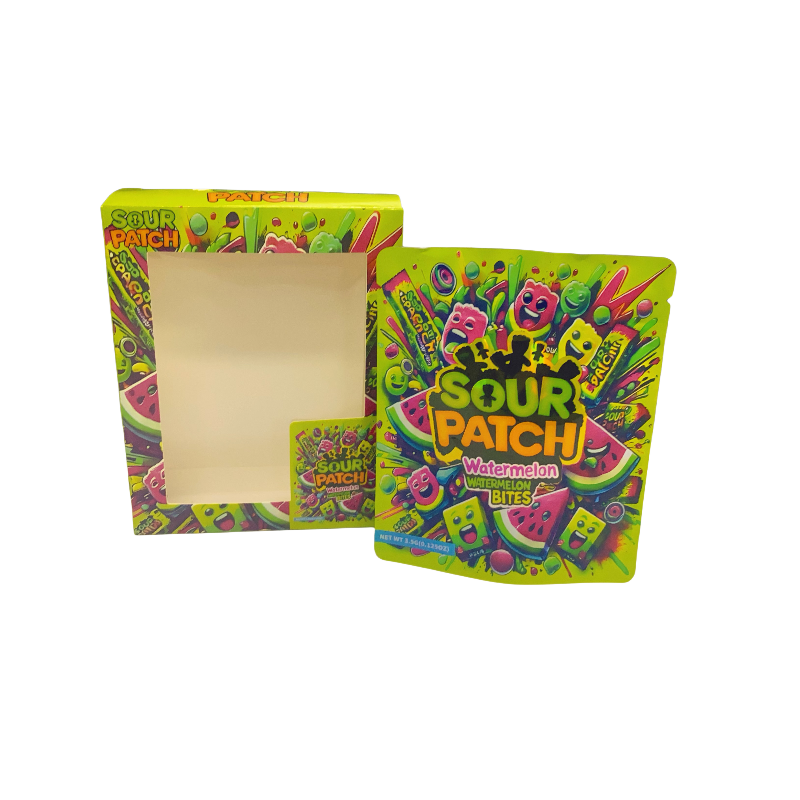 25 Pack 3.5g Shaped Bags & Window Boxes Set - Sour Patch Watermelon Bites