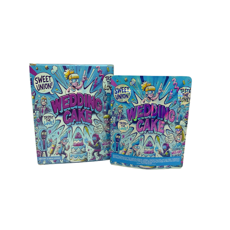 25 Pack 3.5g Shaped Bags & Window Boxes Set - Wedding Cake