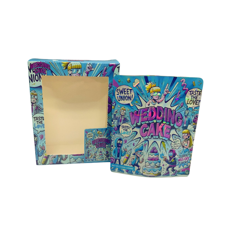 25 Pack 3.5g Shaped Bags & Window Boxes Set - Wedding Cake