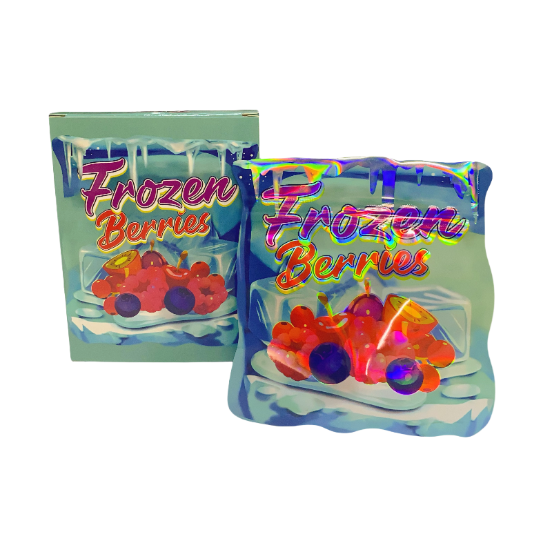 25 Pack 3.5g Shaped Bags & Window Boxes Set - Frozen Berries