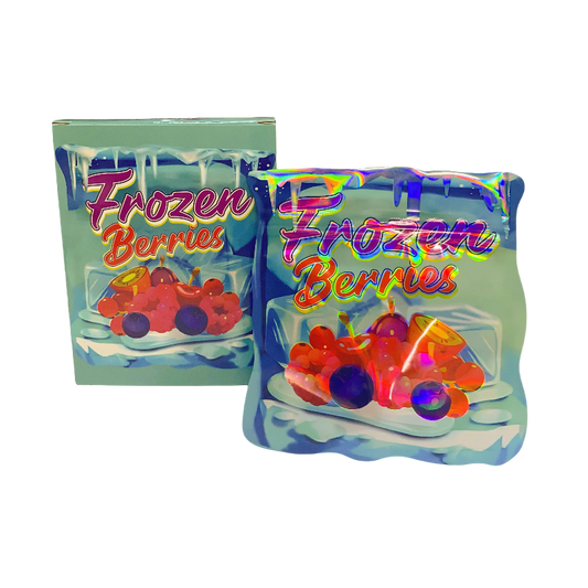 25 Pack 3.5g Shaped Bags & Window Boxes Set - Frozen Berries