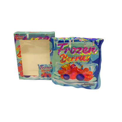 25 Pack 3.5g Shaped Bags & Window Boxes Set - Frozen Berries