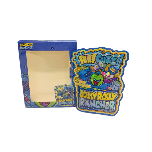 25 Pack 3.5g Shaped Bags & Window Boxes Set - Terpcuzzi JollyRolly Rancher