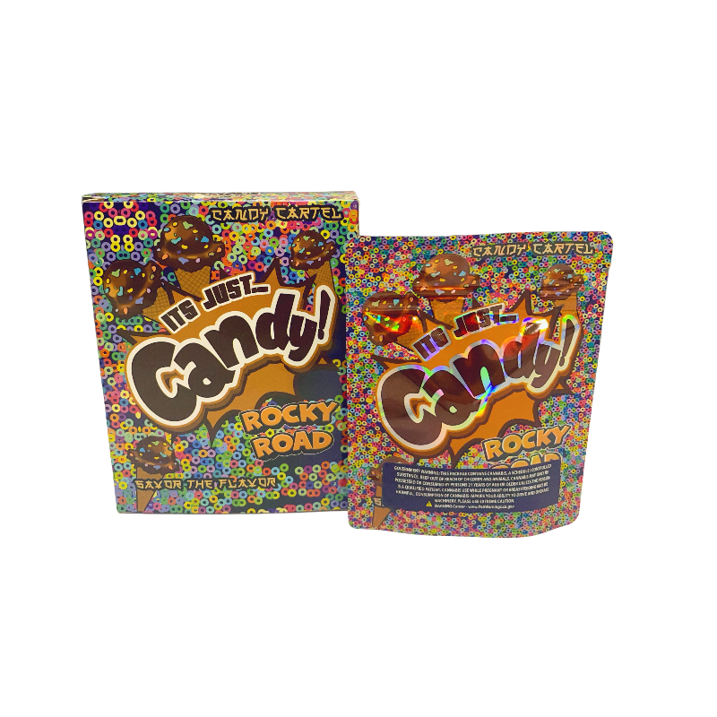 25 Pack 3.5g Shaped Bags & Window Boxes Set - It's Just Candy Rocky Road