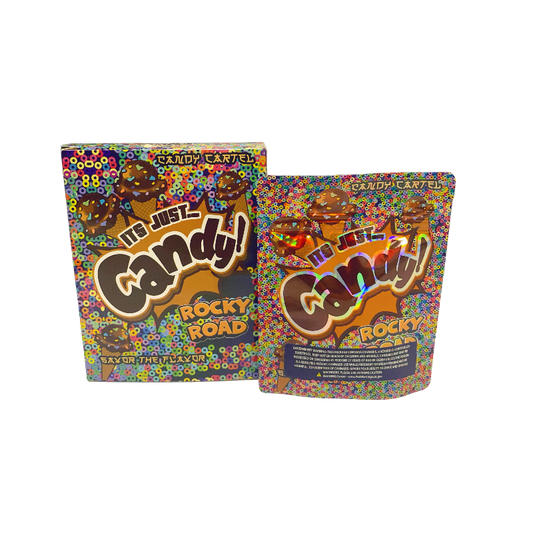 25 Pack 3.5g Shaped Bags & Window Boxes Set - It's Just Candy Rocky Road
