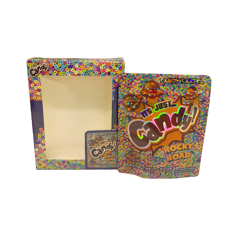 25 Pack 3.5g Shaped Bags & Window Boxes Set - It's Just Candy Rocky Road