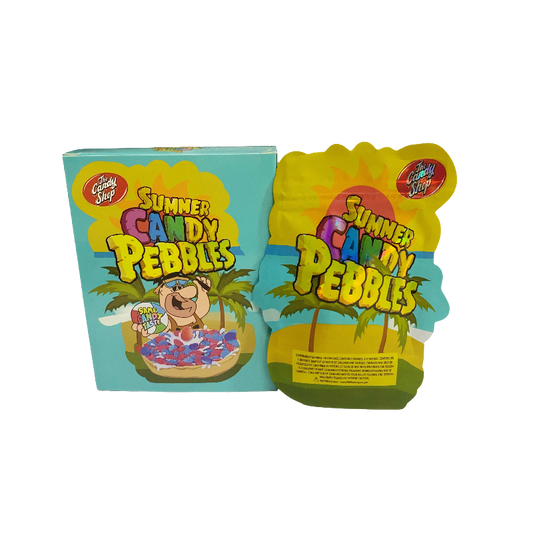 25 Pack 3.5g Shaped Bags & Window Boxes Set - The Candy Shop Summer Candy Pebbles