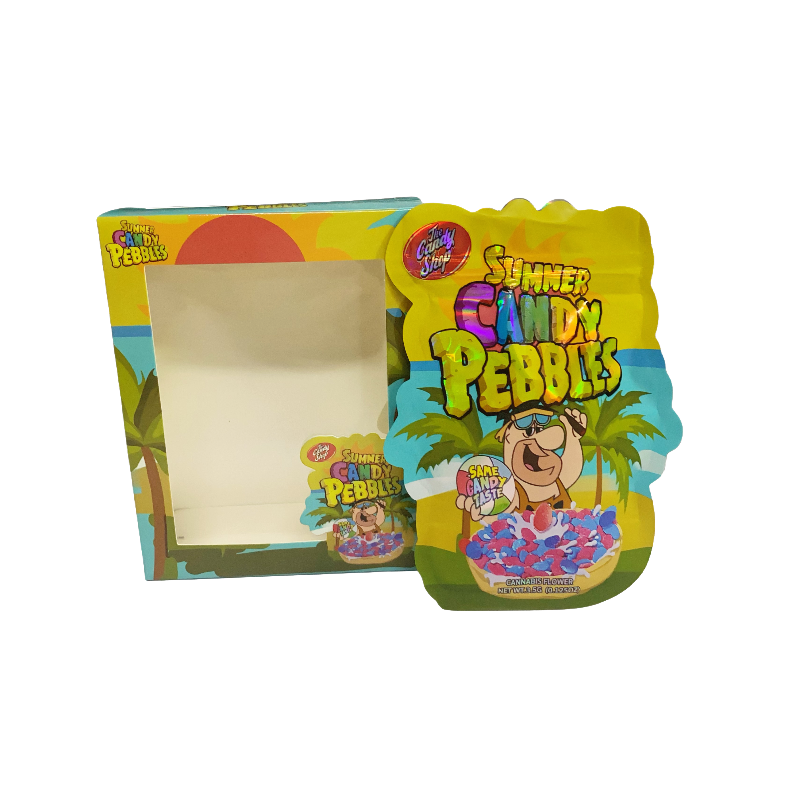 25 Pack 3.5g Shaped Bags & Window Boxes Set - The Candy Shop Summer Candy Pebbles