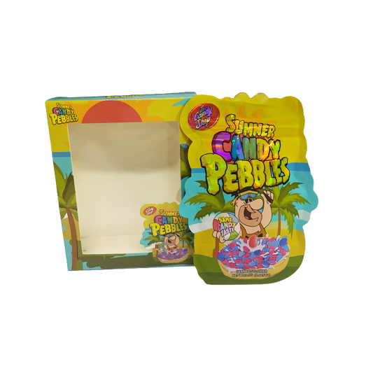 25 Pack 3.5g Shaped Bags & Window Boxes Set - The Candy Shop Summer Candy Pebbles