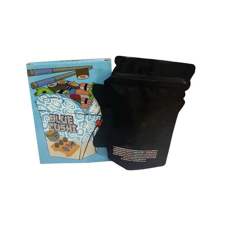 25 Pack 3.5g Shaped Bags & Window Boxes Set - Blue Zushi