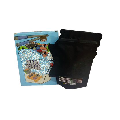 25 Pack 3.5g Shaped Bags & Window Boxes Set - Blue Zushi