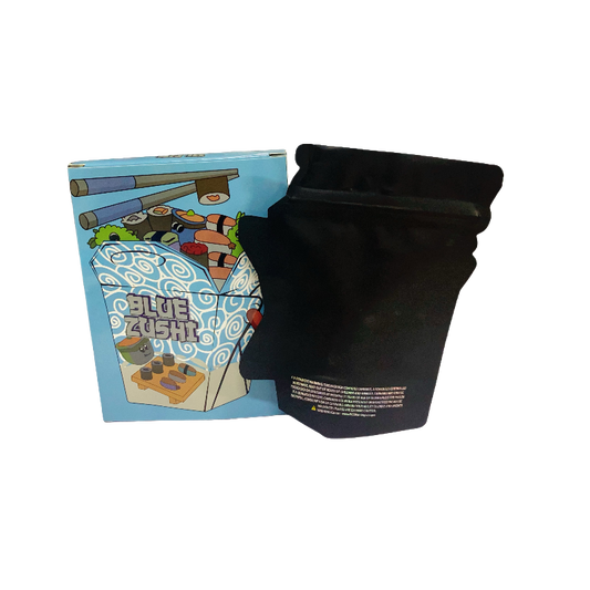 25 Pack 3.5g Shaped Bags & Window Boxes Set - Blue Zushi