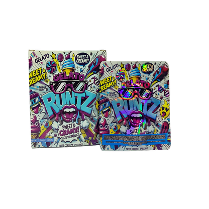 25 Pack 3.5g Shaped Bags & Window Boxes Set - Gelato Runtz