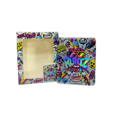 25 Pack 3.5g Shaped Bags & Window Boxes Set - Gelato Runtz