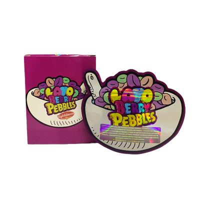25 Pack 3.5g Shaped Bags & Window Boxes Set - High Tolerance Lato Berry Pebbles