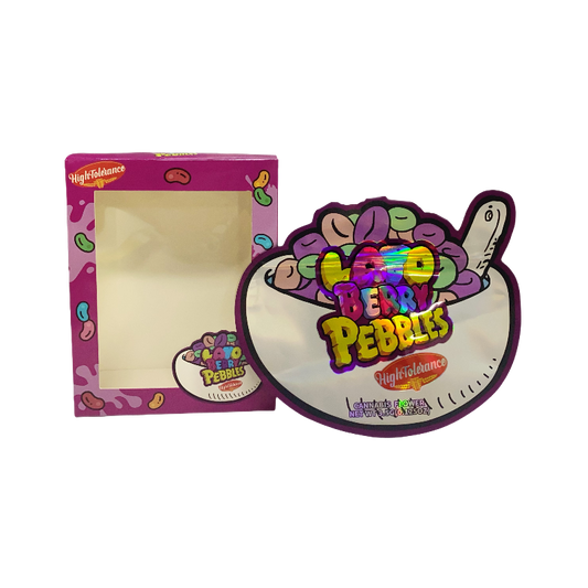 25 Pack 3.5g Shaped Bags & Window Boxes Set - High Tolerance Lato Berry Pebbles