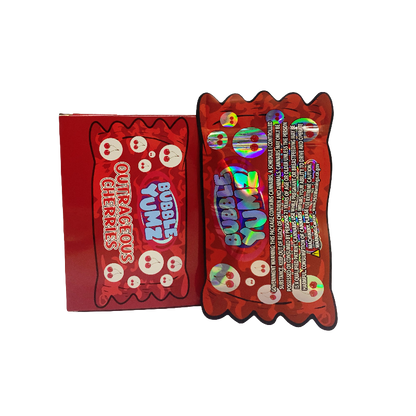25 Pack 3.5g Shaped Bags & Window Boxes Set - Bubble Yumz Outrageous Cherries