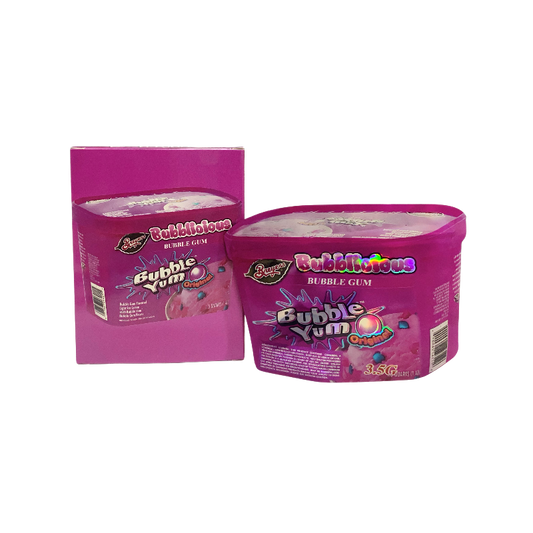25 Pack 3.5g Shaped Bags & Window Boxes Set - Bubblicious Bubble Yum Original