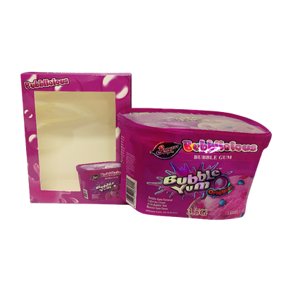25 Pack 3.5g Shaped Bags & Window Boxes Set - Bubblicious Bubble Yum Original