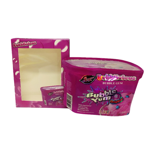 25 Pack 3.5g Shaped Bags & Window Boxes Set - Bubblicious Bubble Yum Original