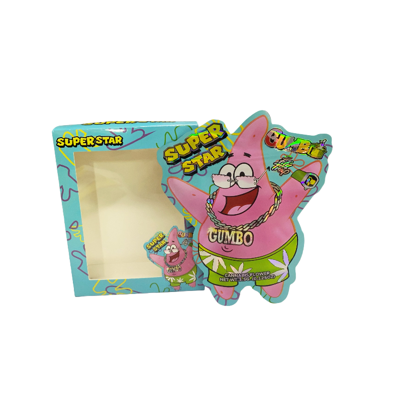 25 Pack 3.5g Shaped Bags & Window Boxes Set - Super Star Gumbo
