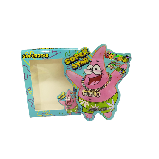 25 Pack 3.5g Shaped Bags & Window Boxes Set - Super Star Gumbo