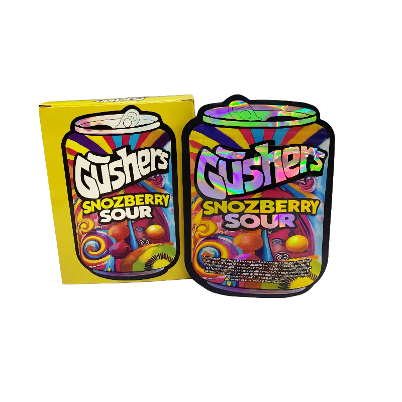 25 Pack 3.5g Shaped Bags & Window Boxes Set - Gushers Snozberry Sour