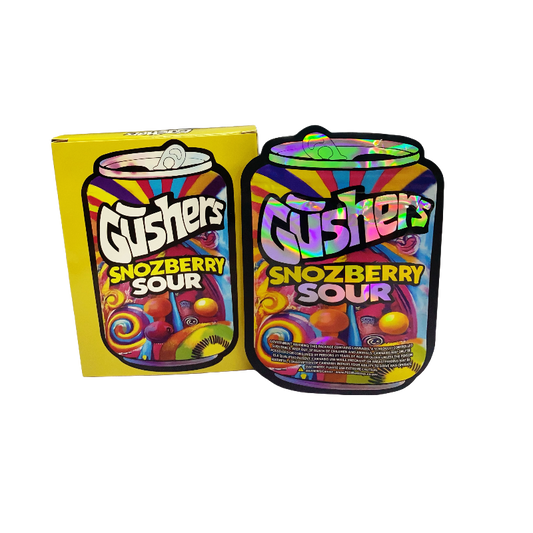 25 Pack 3.5g Shaped Bags & Window Boxes Set - Gushers Snozberry Sour
