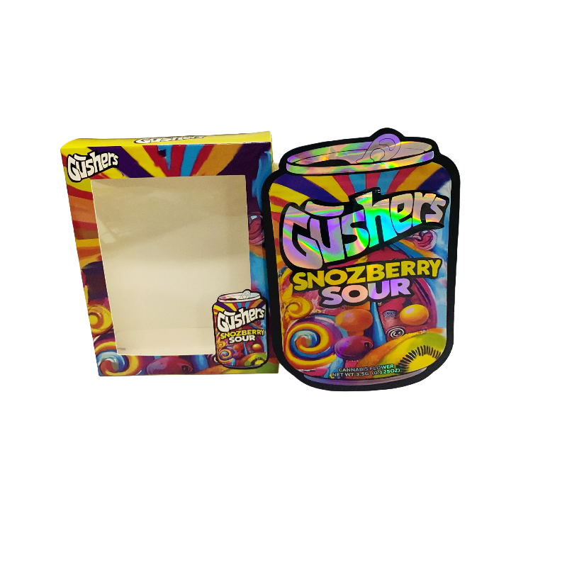 25 Pack 3.5g Shaped Bags & Window Boxes Set - Gushers Snozberry Sour