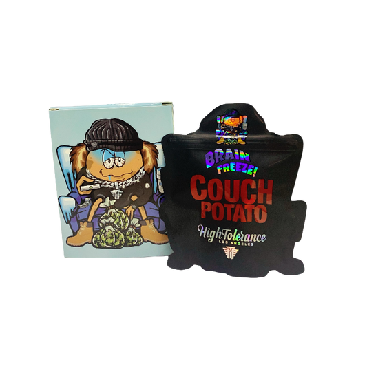25 Pack 3.5g Shaped Bags & Window Boxes Set - High Tolerance Brain Freeze Couch Potato
