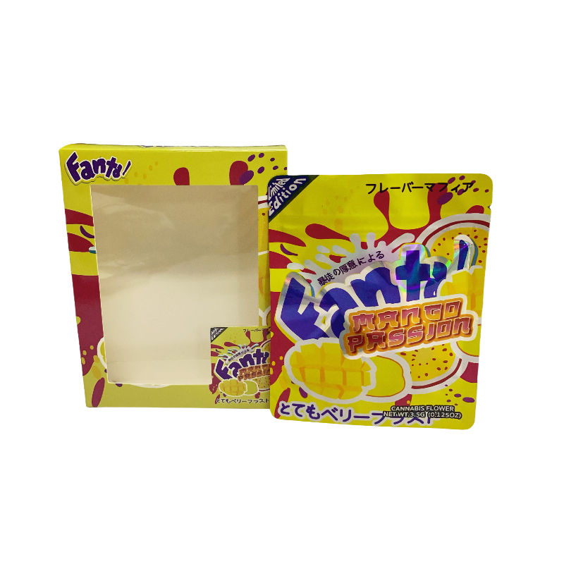 25 Pack 3.5g Shaped Bags & Window Boxes Set - Fanta Mango Passion