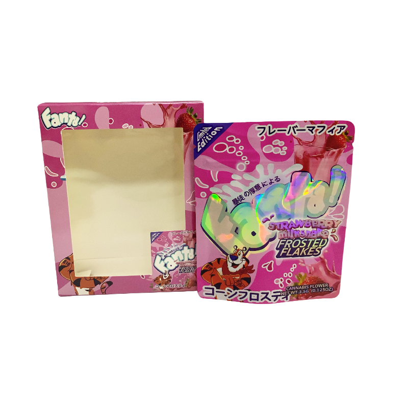 25 Pack 3.5g Shaped Bags & Window Boxes Set - Fanta Strawberry Milkshake