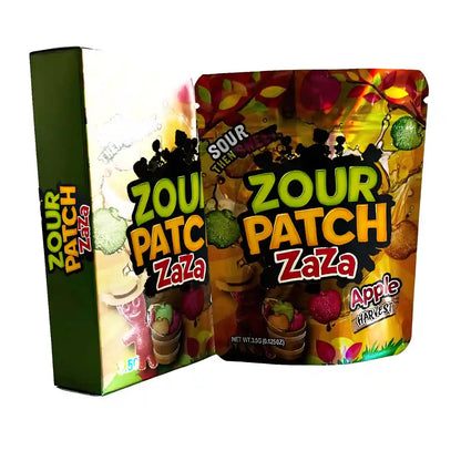 Mylar Bag Zour Patch Zaza candy packaging with colorful design on a white background