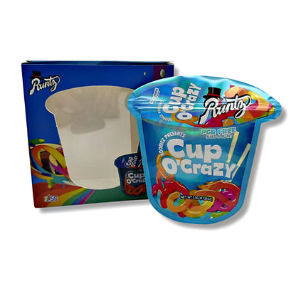 3.5g Mylar Bag with Window Box - Runtz Cup O'Crazy Blue (25 Bags+25Boxes)