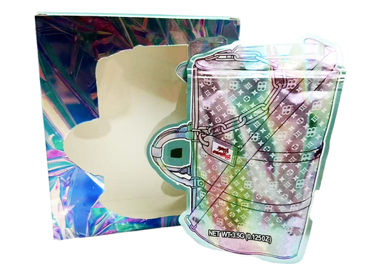 3.5g Mylar Bag with Window Box - Lou V Bag (25 Bags+25Boxes)