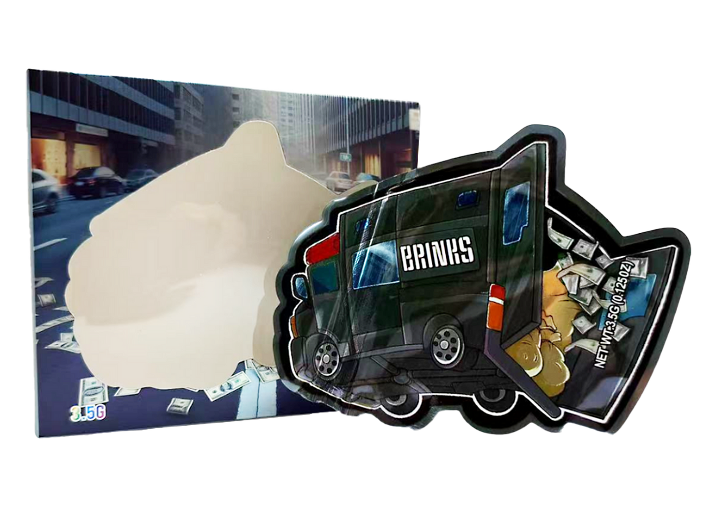 3.5g Mylar Bag with Window Box - Brinks (25 Bags+25Boxes)