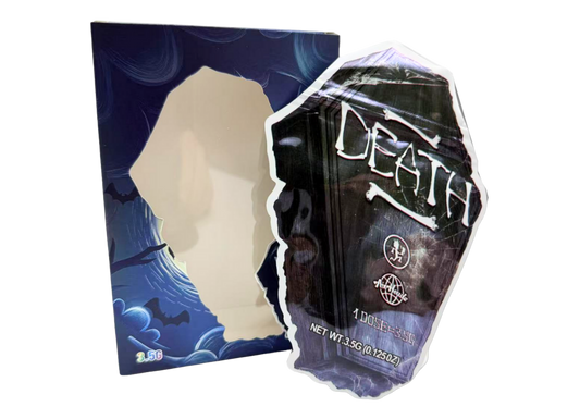 3.5g Mylar Bag with Window Box - Death Coffin (25 Bags+25Boxes)