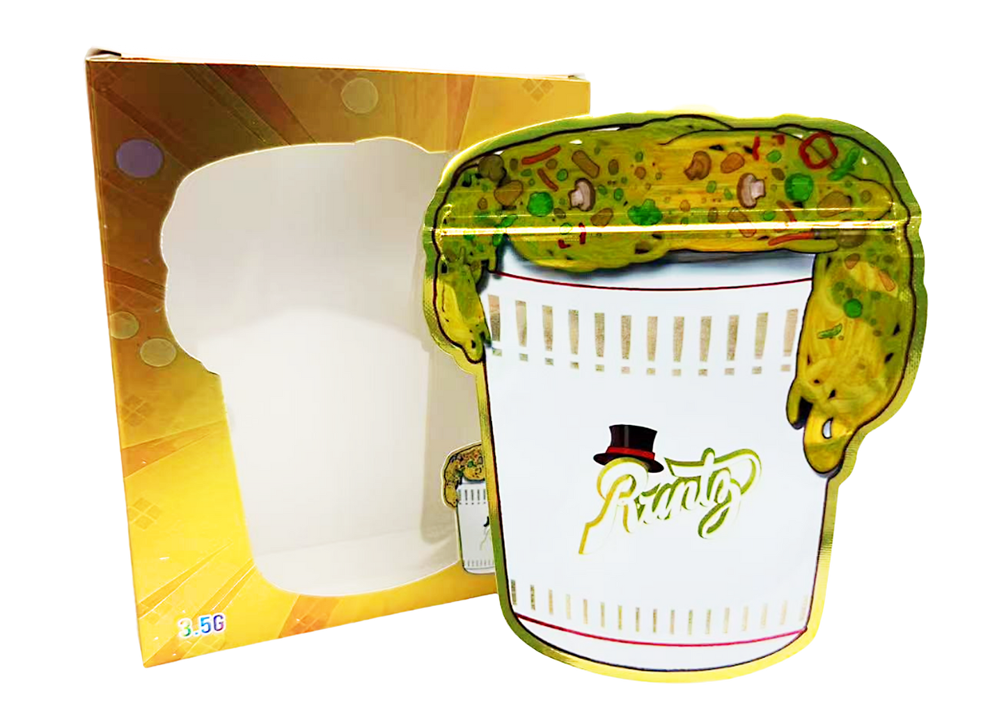 3.5g Mylar Bag with Window Box - Runtz Coffee Cup (25 Bags+25Boxes)