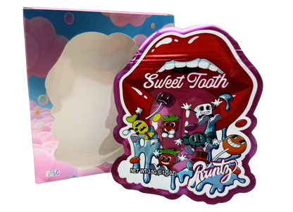 3.5g Mylar Bag with Window Box - Runtz Sweet Tooth (25 Bags+25Boxes)