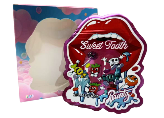 3.5g Mylar Bag with Window Box - Runtz Sweet Tooth (25 Bags+25Boxes)