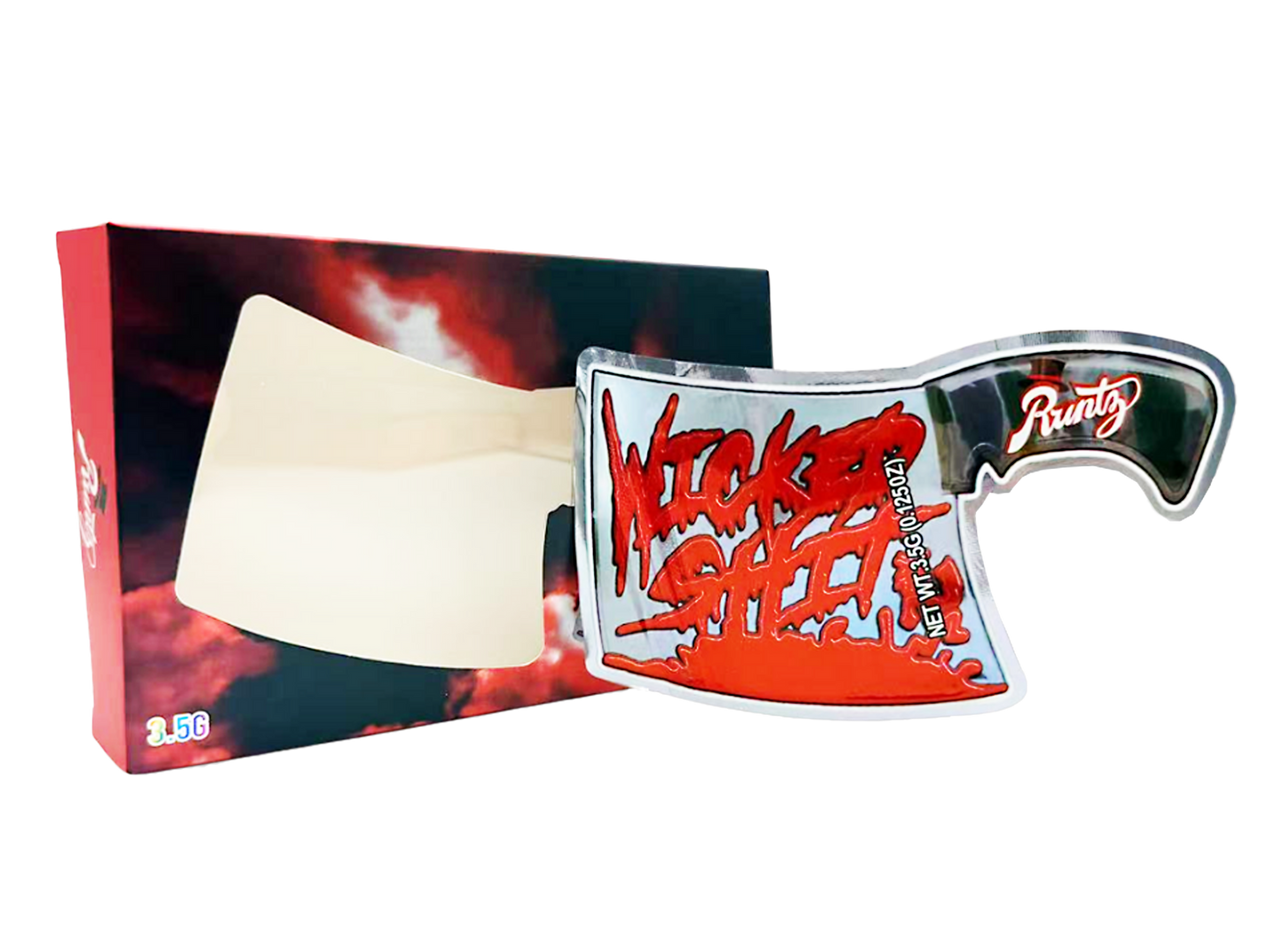 3.5g Mylar Bag with Window Box - Runtz Butcher Knife (25 Bags+25Boxes)