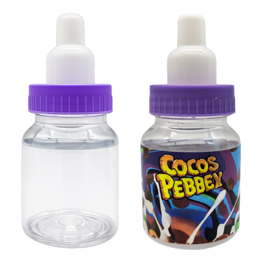(12 Count) Handheld Bottle-Style Plastic Packaging Container - Cocoa Theme