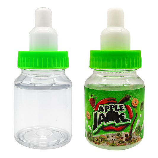 (12 Count) Handheld Bottle-Style Plastic Packaging Container - Green Burst